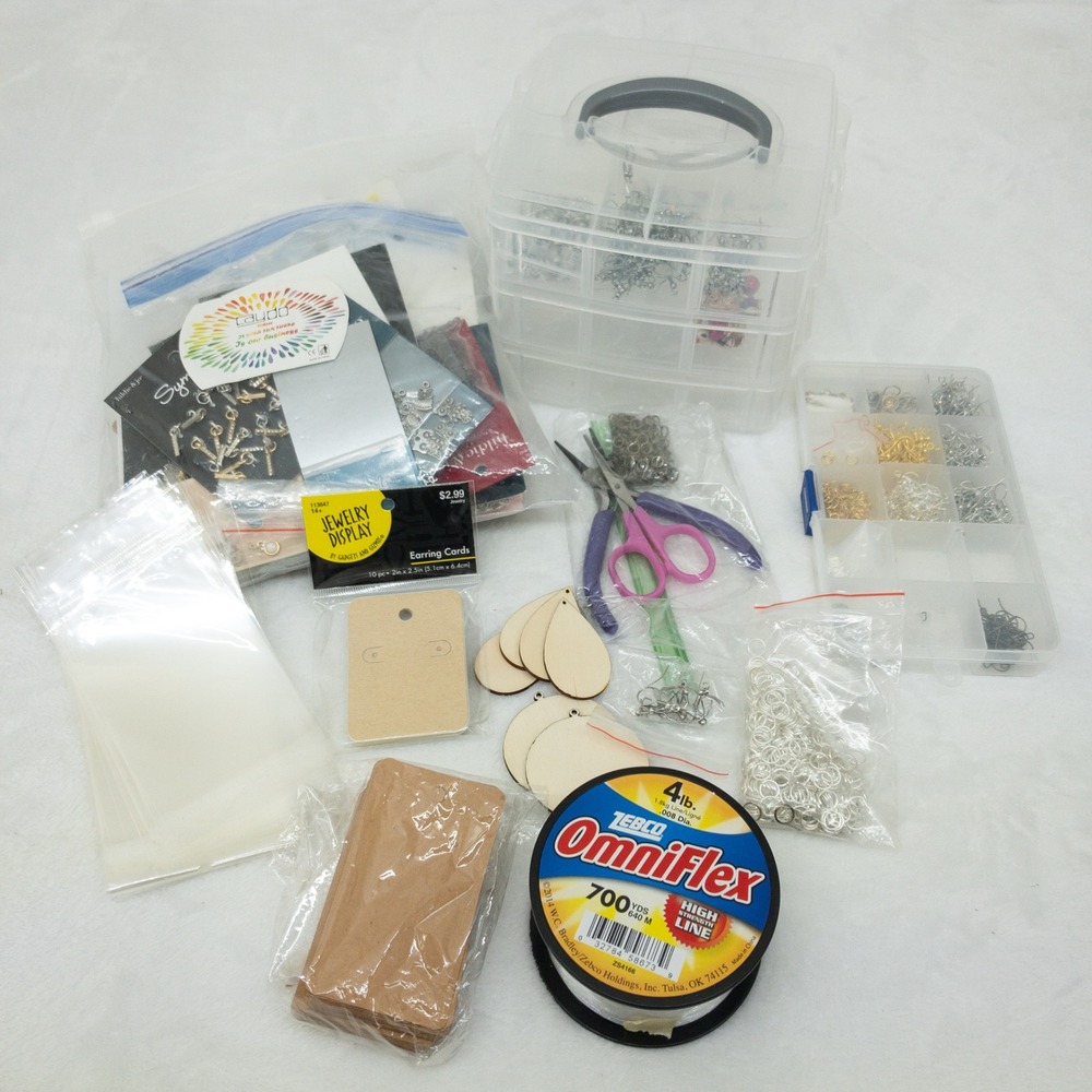 Earring Making Supplies Lot Jewelry Charms Findings Tools‎ Jump Rings Storage
